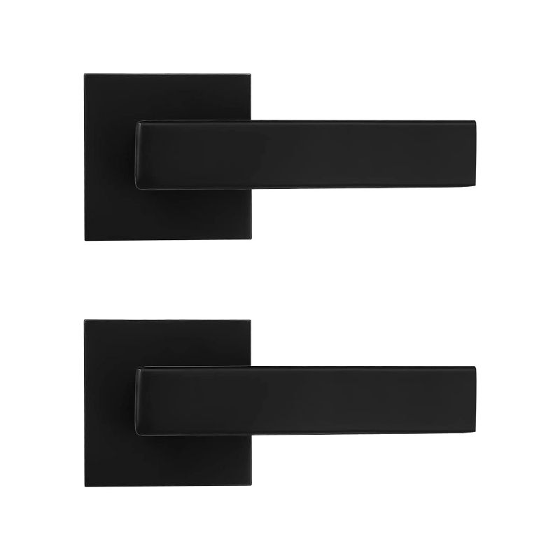 Photo 1 of ***USED*** Probrico [Pack of 2 Door Lever Dummy Lever Door Handle for Closets French Doors,Square Dummy Door Lever,Non-Turning Single Side Pull with Black Finish,Easy Installation Pull Only Lever Set 2 Pack French Black