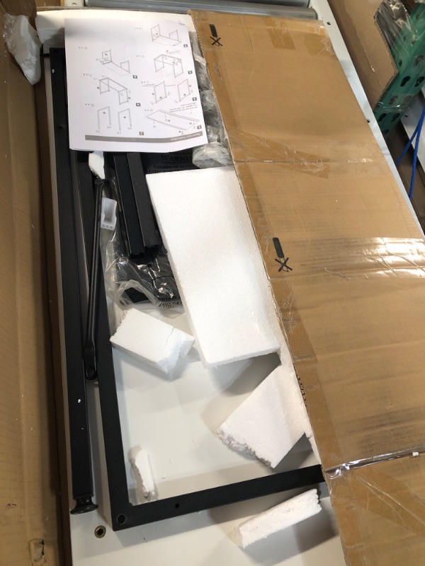 Photo 1 of Lufeiya Small Computer Desk 39 inch White Black and 31 inch Full White Set