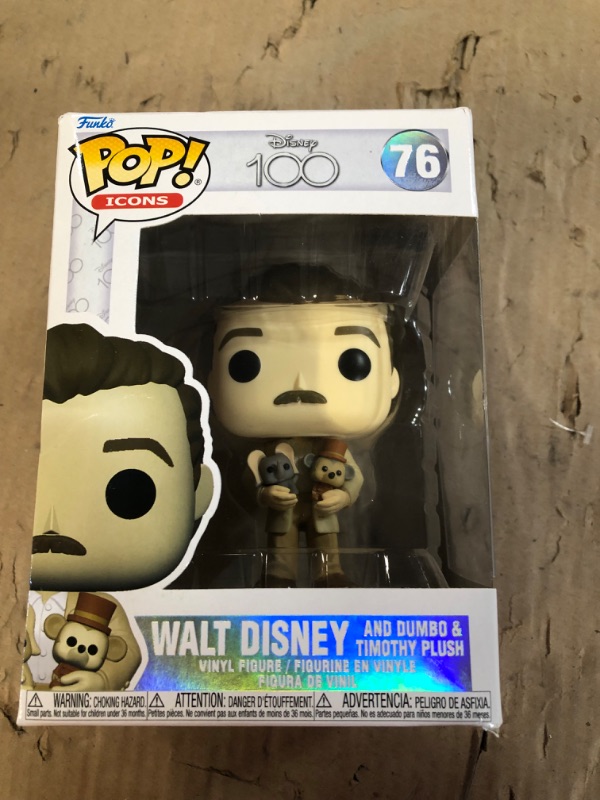 Photo 2 of Funko Pop! Icons: Disney 100 - Walt Disney with Dumbo and Timothy, Walt Disney