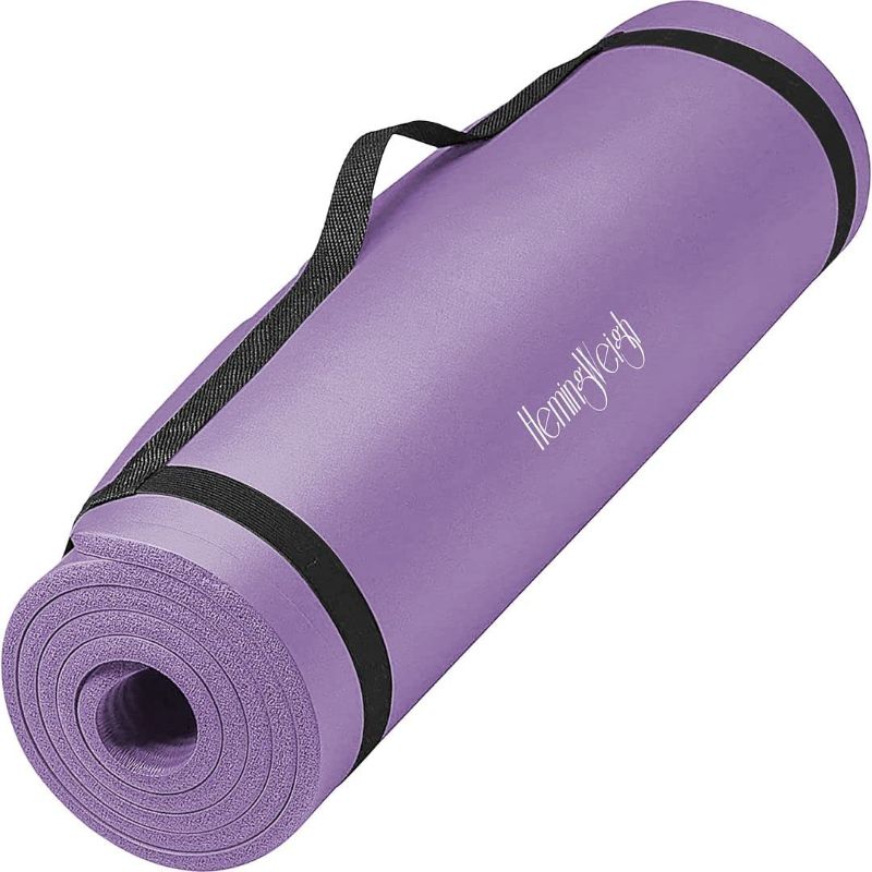 Photo 1 of ***INCOMPLETE*** HemingWeigh Extra Thick Yoga Mat for Women and Men With Strap, 72x23 in Large Non-slip Exercise Mat for Home Workout Outdoor Training Pilates Stretching, Fitness Pad Cushions Knees and Back, 1/2 Inch
