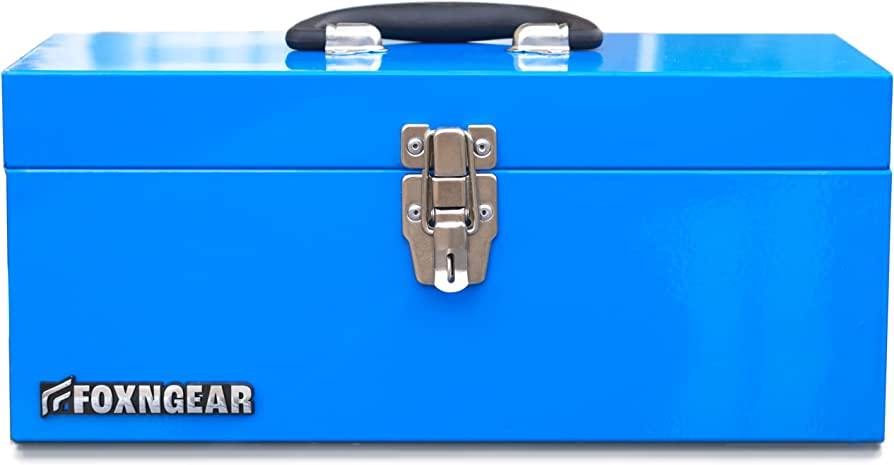 Photo 2 of 16" Portable Steel Heavy-duty Tool Box 18-Gauge with Metal Latch and Handle Blue