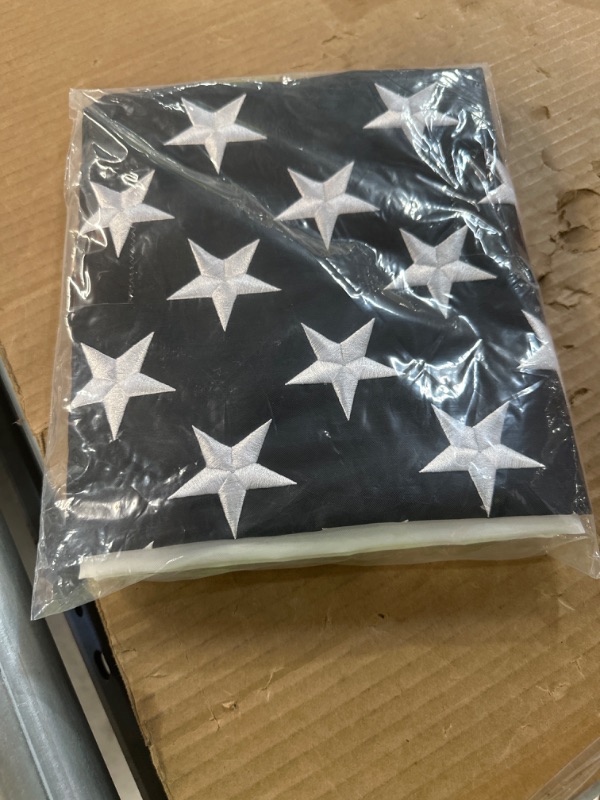 Photo 2 of Pucentra Thin Blue Line Flags 3x5 FT Embroidered Stars Police Flag Heavy Duty Back The Blue Flag Stripe Blue Line Lives Matter Flags Brass Grommets Quadruple Stitched Fly End 210D Hi-density Nylon