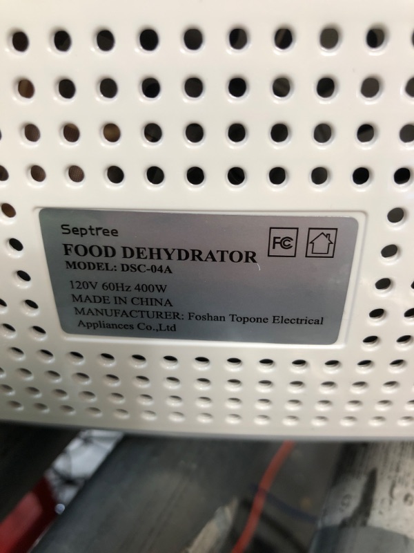 Photo 4 of *UNTESTED* Septree Food Dehydrator 4 Stainless Steel Trays Food Dryer Machine with Digital Timer, Temperature Control and Safety Over Heat Protection