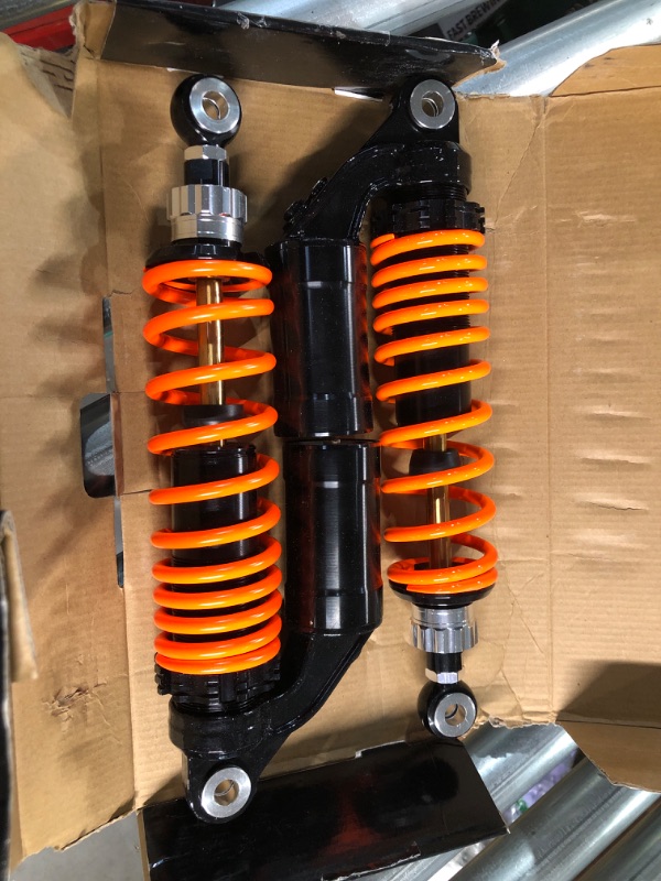 Photo 2 of 12.5Inch 320mm Universal Motorcycle Air Shock Absorber Rear Suspension Compatible with Honda CB Yamaha Gokart 2PCS(Orange) orange 320mm