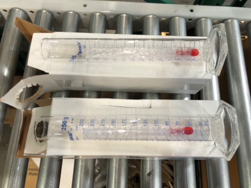 Photo 2 of [USED] Glass Graduated Cylinder Measuring Liquid with Hexagon Base 250ml - 2pk