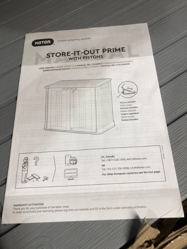 Photo 6 of [DAMAGE] Keter Store-It-Out Prime 4.3 x 2.3 Foot Resin Outdoor Storage Shed