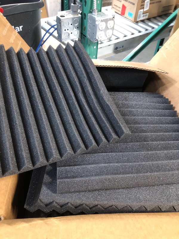 Photo 2 of 52 Pack Acoustic Panels 1 X 12 X 12 Inches - Acoustic Foam - Studio Foam-Soundproof Wedges - Charcoal