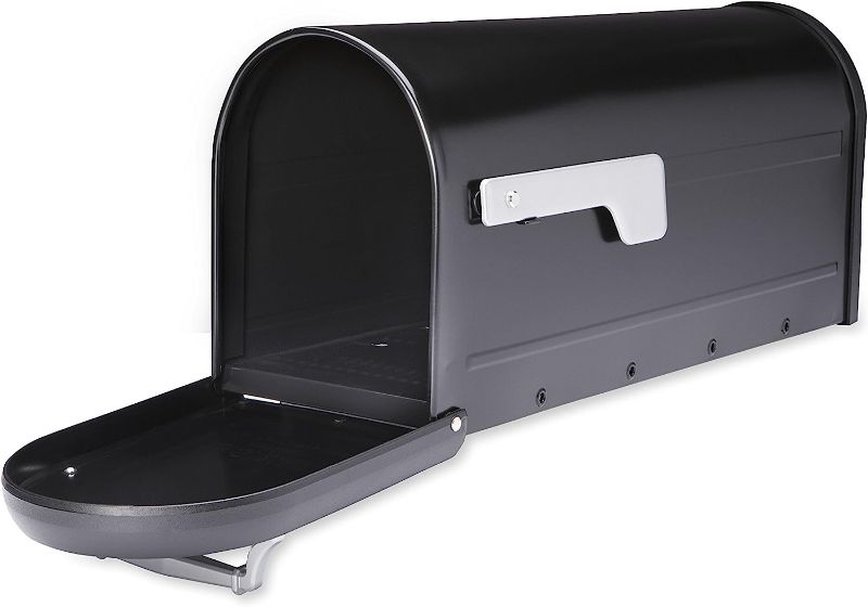 Photo 1 of Architectural Mailboxes 8950B-10 Chadwick Postmount Mailbox, Large, Black & Plastic Mailbox Mounting Bracket