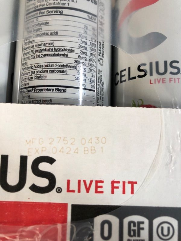 Photo 1 of (EXP 04/24) CELSIUS Raspberry Acai Green Tea, Functional Essential Energy Drink 12 Fl Oz (Pack of 12)