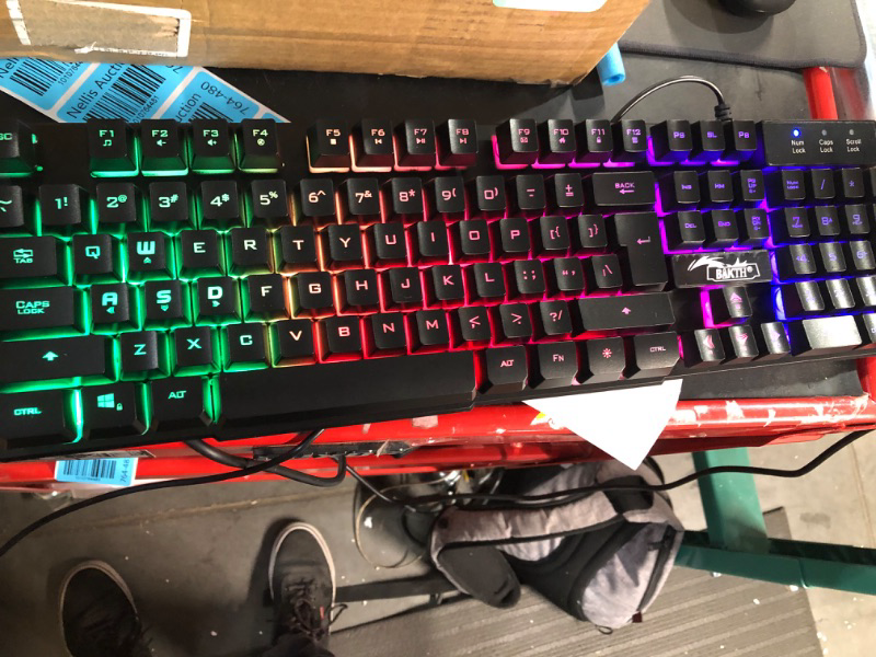 Photo 2 of BAKTH Multiple Color Rainbow LED Backlit Mechanical Feeling USB Wired Gaming Keyboard and Mouse Combo 