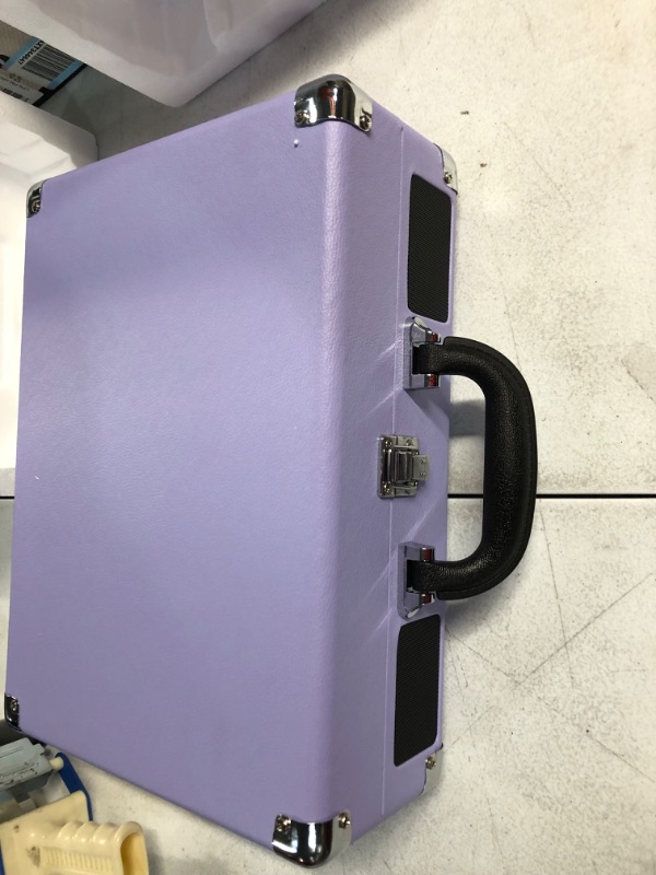 Photo 2 of Victrola Vintage 3-Speed Bluetooth Portable Suitcase Record Player with Built-in Speakers, Lavender (VSC-550BT-LVG)