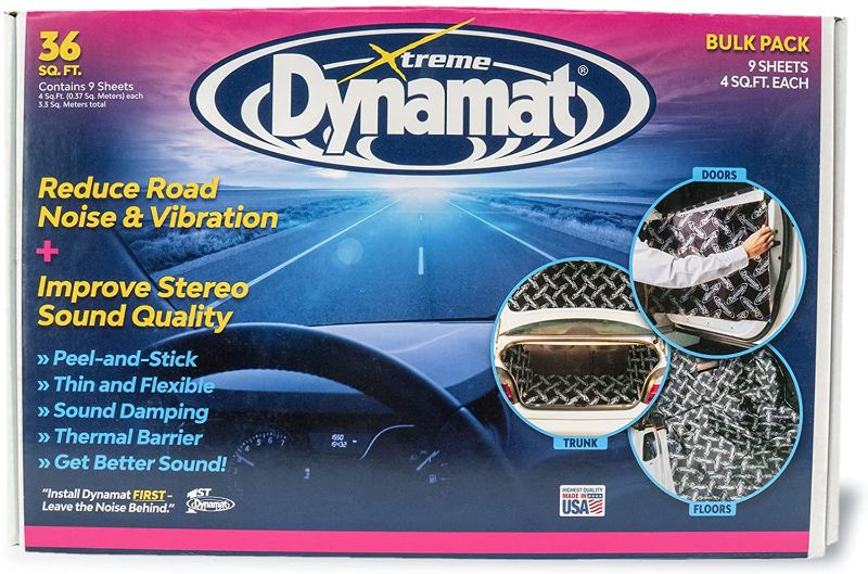 Photo 1 of Dynamat 10455 18" x 32" x 0.067" Thick Self-Adhesive Sound Deadener with Xtreme Bulk Pack, (9 Sheets) , Black