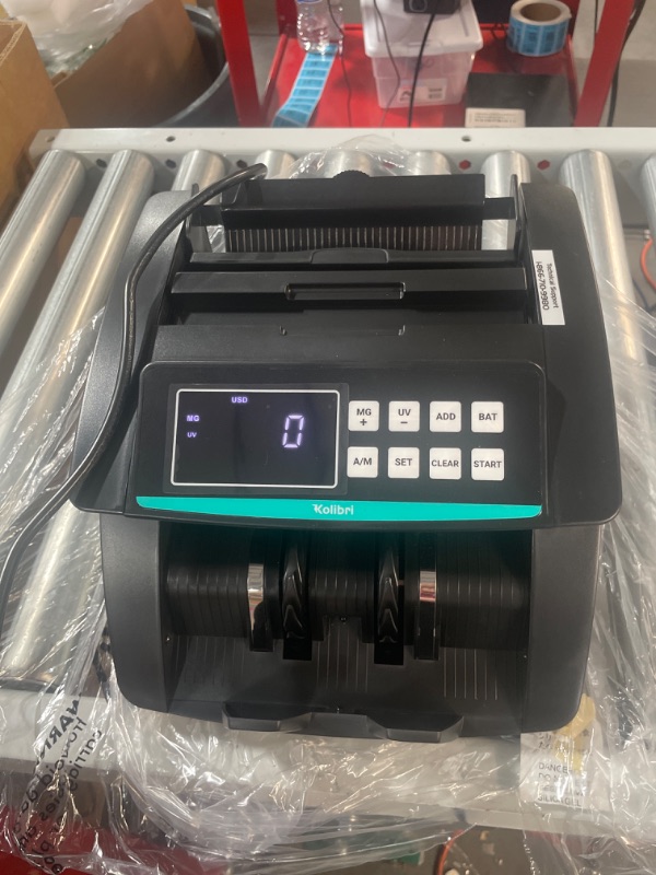 Photo 2 of Kolibri Money Counter Machine - 1,500 bills per min, advanced counterfeit detection, set up in minutes, Add and Batch Modes, Cash Counter with LCD Display,3-year warranty - 24/7 US customer support
