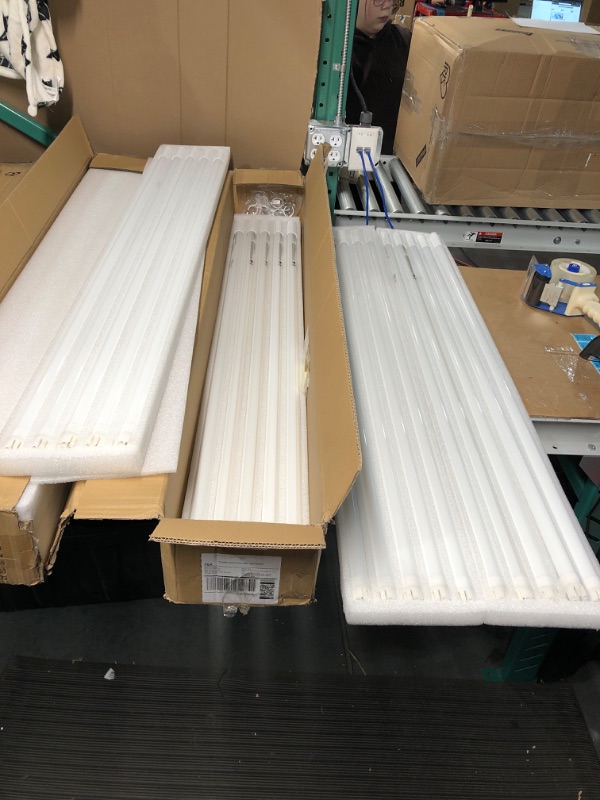 Photo 1 of 8 Foot LED Bulbs, 46W, 5500lm, 5000K, T8 T10 T12 LED Tube Lights, Dual-Ended Ballast Bypass 8FT LED Bulbs (Use Two 4FT), FA8 Single Pin, Frosted Lens, Fluorescent Replacement, UL, FCC, NSF, 10 Pack