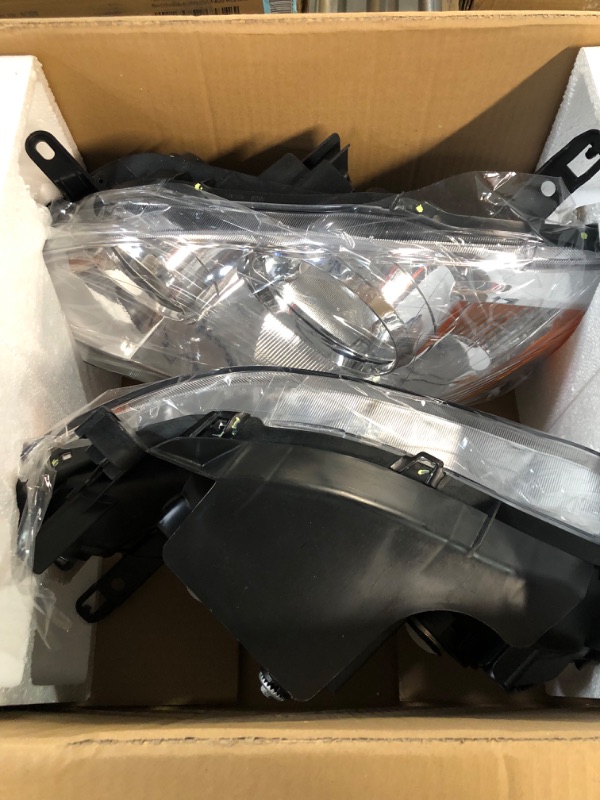 Photo 2 of AUTOSAVER88 Headlight Assembly Compatible with 2003-2008 Corolla Chrome Housing Amber Reflector Clear Lens(Driver and Passenger Side)