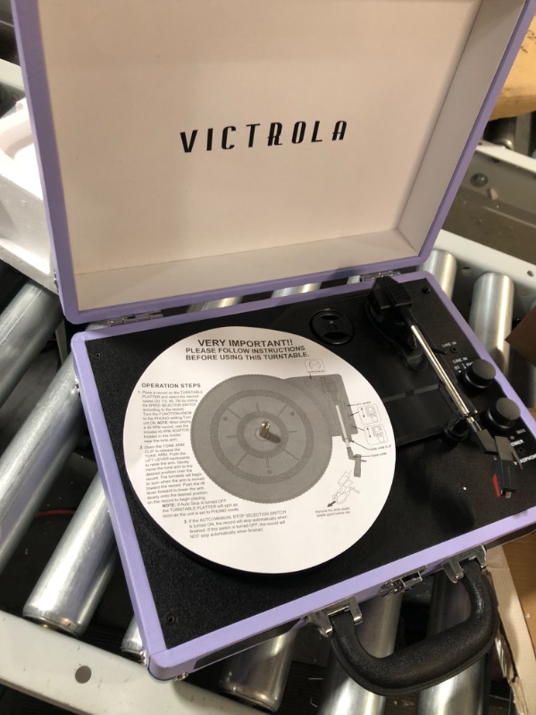 Photo 3 of Victrola Vintage 3-Speed Bluetooth Portable Suitcase Record Player 