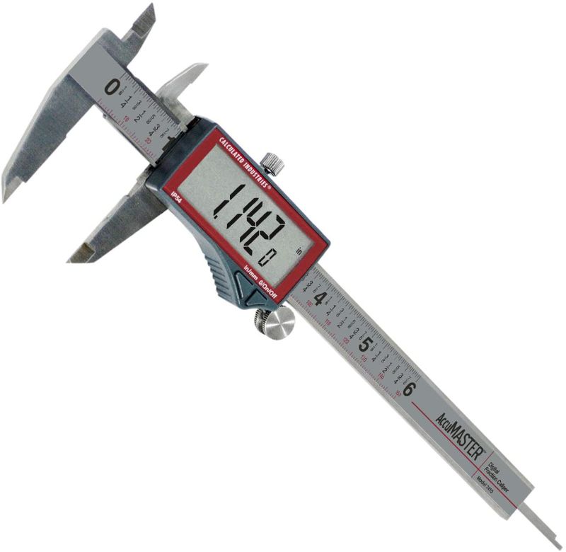 Photo 1 of Calculated Industries AccuMASTER Digital Vernier Caliper Stainless Steel 6 in. Tool Displays Fractions to 1/64 in Decimal Inches, Millimeters