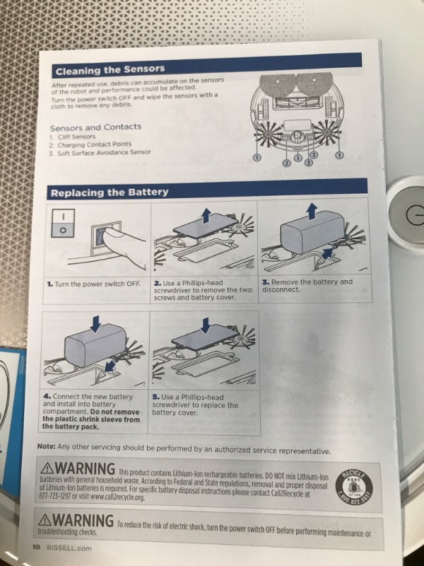 Photo 3 of **PARTS ONLY DOESN'T FUNCTION**
Bissell SpinWave Pet Robot, 2-in-1 Wet Mop and Dry Robot Vacuum(soap not included).