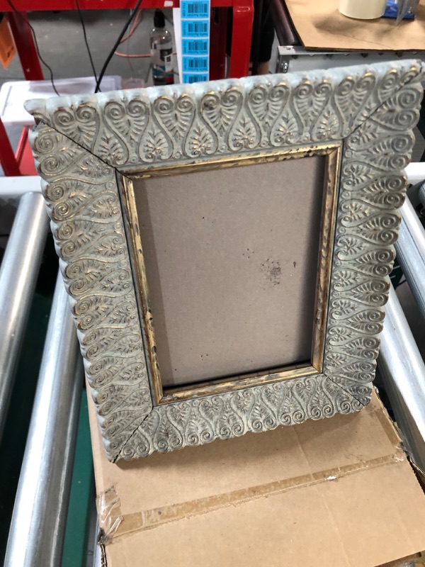 Photo 1 of **MISSING GLASS**
Laura Ashley 5x7 Champagne Mirror Bead Picture Frame, Classic Mirrored Frame