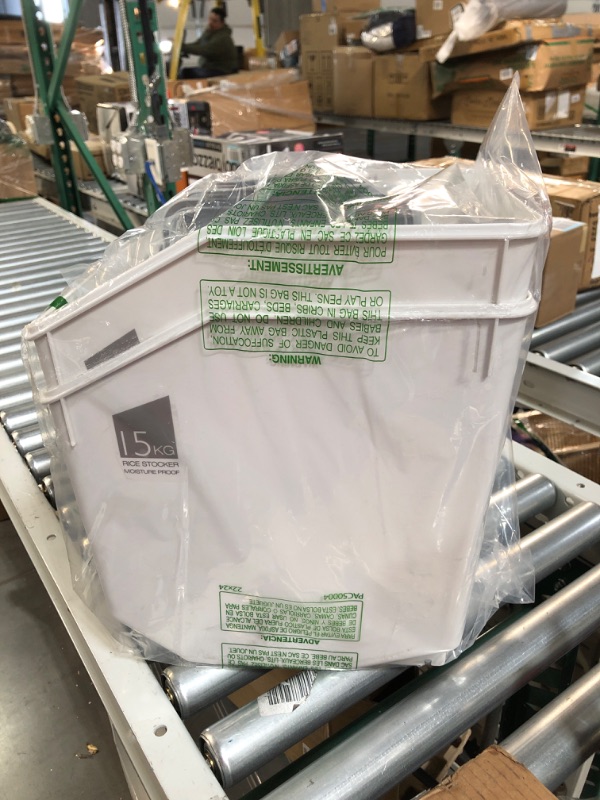 Photo 1 of **USED** 1 LID IS BROKEN**Grain Rice Storage Bin Food Containers Set Leak Proof Locking Lid, Large Storage Boxes  Grey, 2packs