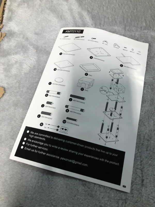 Photo 1 of **USED/SEE NOTES** PETEPELA 56.3 Inches Cat Tree for Indoor Cats Multi-Level Cat Tower with Sisal Covered Scratching Posts, Cozy Condo, Super Large Hammock and Plush Perches Grey
