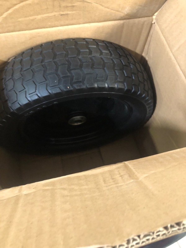 Photo 2 of 2 Pack Small 13x5.00-6 Flat Free Tire,Turf Tread,2.25"offset hub 