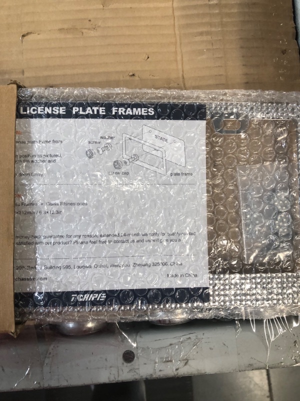 Photo 1 of Tchipie 1 Pack Bling Rhinestone License Plate Frames, Bedazzled Sparkly