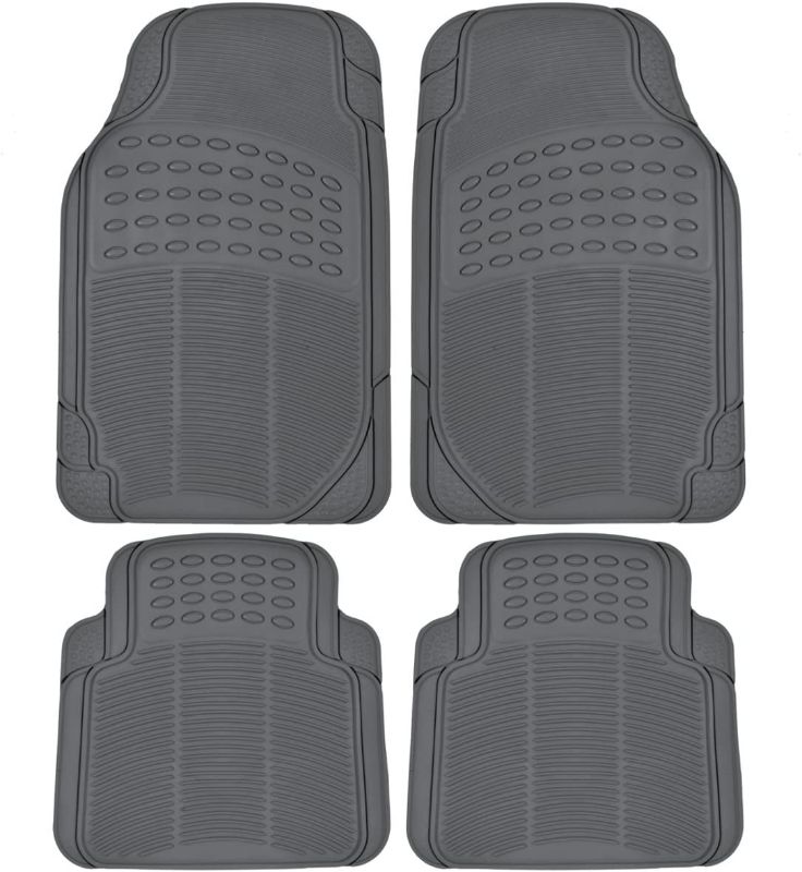 Photo 1 of BDK Heavy Duty 4pc Front & Rear Rubber Floor Mats for Car SUV Van & Truck - All Weather Protection Universal Fit