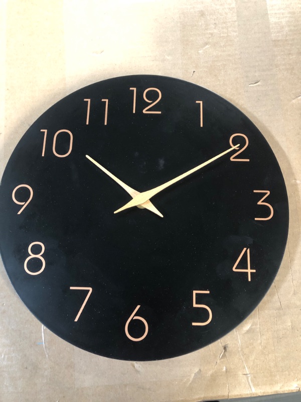 Photo 2 of **DOESN'T FUNCTION**
Mosewa 12 Inch Black Wall Clock Wall Clocks Battery Operated Silent Non-Ticking 
