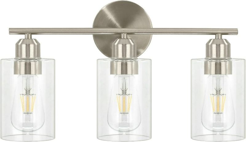 Photo 1 of 3-light silver bathroom vanity lights luupyia