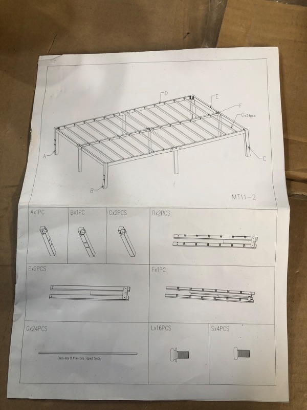 Photo 2 of 14 Inch metal Bed Frame Queen 79.5inx59.5inx14in