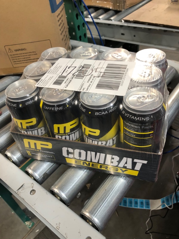 Photo 2 of **EXP: 12/30/23** MusclePharm Combat Energy Drink 16oz (Pack of 12) - Grapefruit Lime