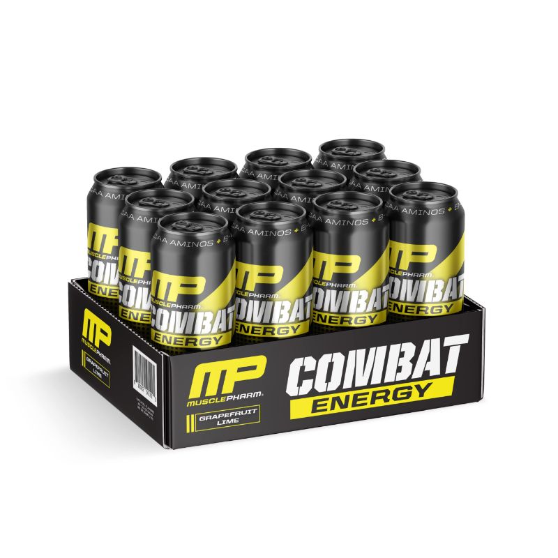 Photo 1 of **EXP: 12/30/23** MusclePharm Combat Energy Drink 16oz (Pack of 12) - Grapefruit Lime