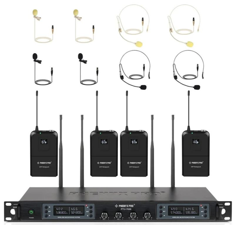 Photo 1 of Phenyx Pro PTU-7000B 4-channel UHF Wireless Microphone System with Auto Scan ( 4x40 Frequencies