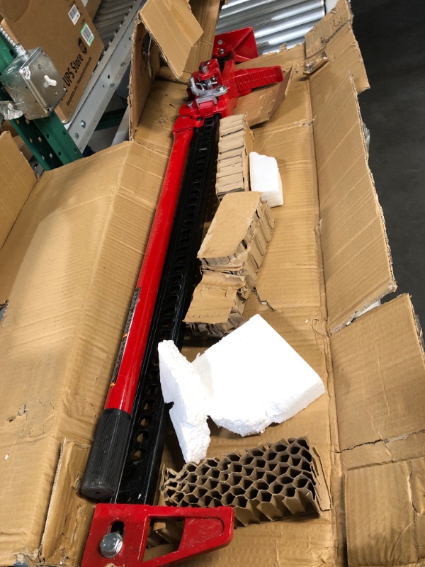 Photo 1 of BIG RED TR6501B Torin 48" Ratcheting Off Road Utility Farm Jack, 3 Ton (6,000 lb) Capacity, Red