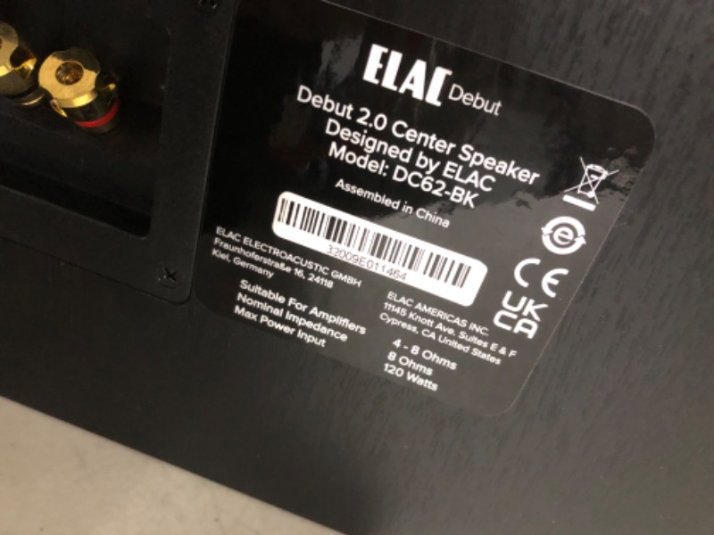 Photo 7 of **USED/ CORNER DAMAGED** ELAC Debut 2.0 C5.2 Center Speaker, Black