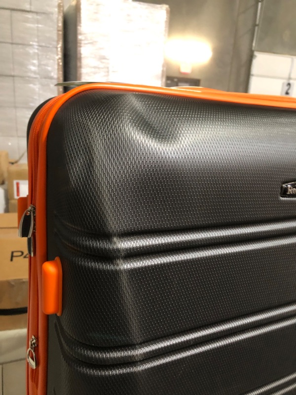 Photo 11 of **USED**CORNERS ARE DENTED IN ON 28 IN**SEE PICTURES **Rockland Melbourne Hard side Expandable Spinner Wheel Luggage, (Charcoal N Orange), 2-Piece Set (20/28)