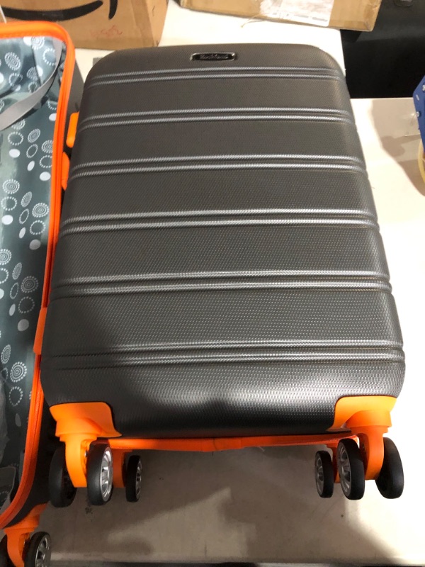 Photo 9 of **USED**CORNERS ARE DENTED IN ON 28 IN**SEE PICTURES **Rockland Melbourne Hard side Expandable Spinner Wheel Luggage, (Charcoal N Orange), 2-Piece Set (20/28)