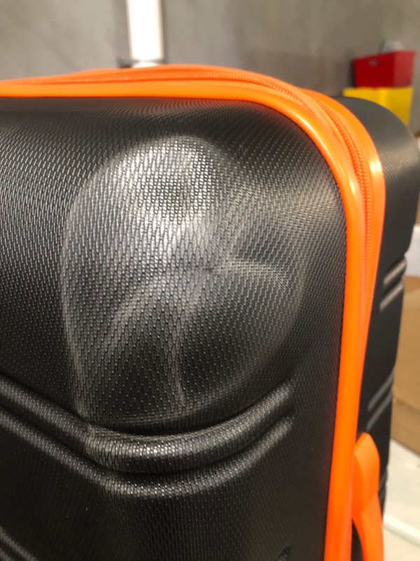 Photo 6 of **USED**CORNERS ARE DENTED IN ON 28 IN**SEE PICTURES **Rockland Melbourne Hard side Expandable Spinner Wheel Luggage, (Charcoal N Orange), 2-Piece Set (20/28)