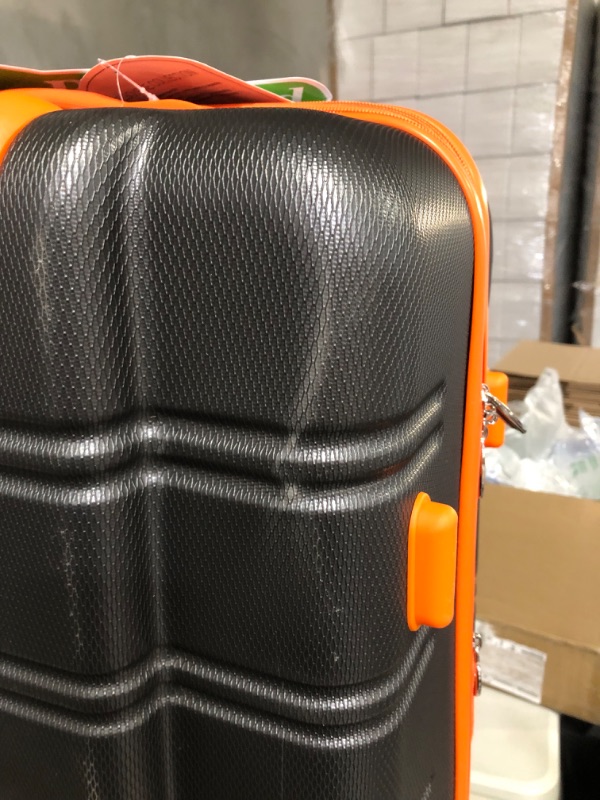 Photo 8 of **USED**CORNERS ARE DENTED IN ON 28 IN**SEE PICTURES **Rockland Melbourne Hard side Expandable Spinner Wheel Luggage, (Charcoal N Orange), 2-Piece Set (20/28)