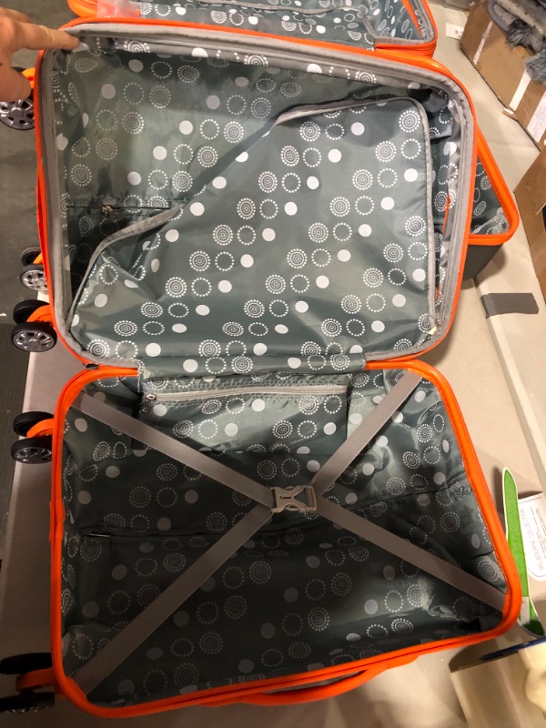 Photo 12 of **USED**CORNERS ARE DENTED IN ON 28 IN**SEE PICTURES **Rockland Melbourne Hard side Expandable Spinner Wheel Luggage, (Charcoal N Orange), 2-Piece Set (20/28)