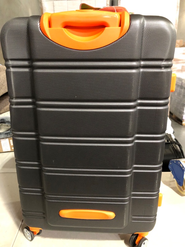 Photo 10 of **USED**CORNERS ARE DENTED IN ON 28 IN**SEE PICTURES **Rockland Melbourne Hard side Expandable Spinner Wheel Luggage, (Charcoal N Orange), 2-Piece Set (20/28)