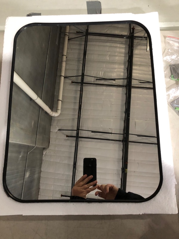 Photo 1 of Tophigh Soft Corner Rectangle Mirror, Black Rectangle Mirror,  (16x20inch)