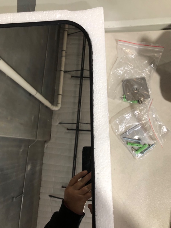 Photo 1 of Tophigh Soft Corner Rectangle Mirror, Black Rectangle Mirror,  (16x20inch)