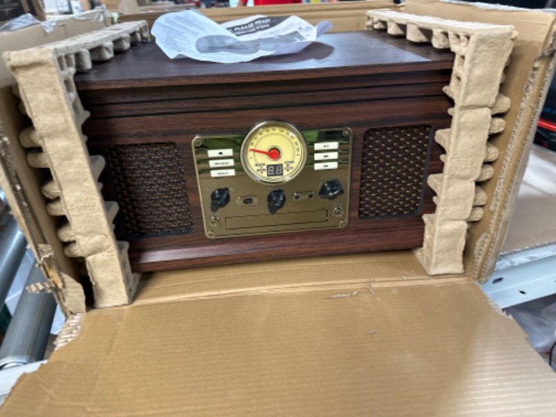 Photo 2 of **PARTS ONLY** WONT TURN ON** Victrola Nostalgic 6-in-1 Bluetooth Record Player & Multimedia Center with Built-in Speakers - 3-Speed Turntable