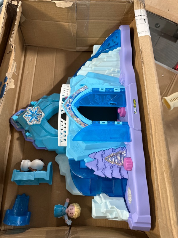 Photo 2 of Disney Frozen Toys, Fisher-Price Little People Toddler Playset With Elsa & Olaf Toys Lights & Music, Elsa's Ice Palace, Frustration-Free Packaging SIOC/FFP