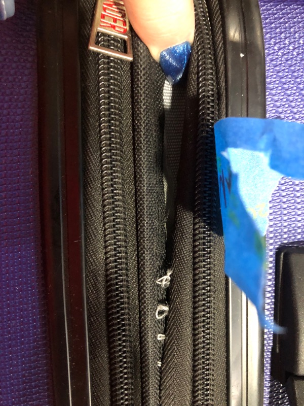 Photo 4 of **USED** ZIPPER IS COMIMNG UNSEWED**SEE PICTURES**Rockland Melbourne Hardside Expandable Spinner Wheel Luggage,Blue