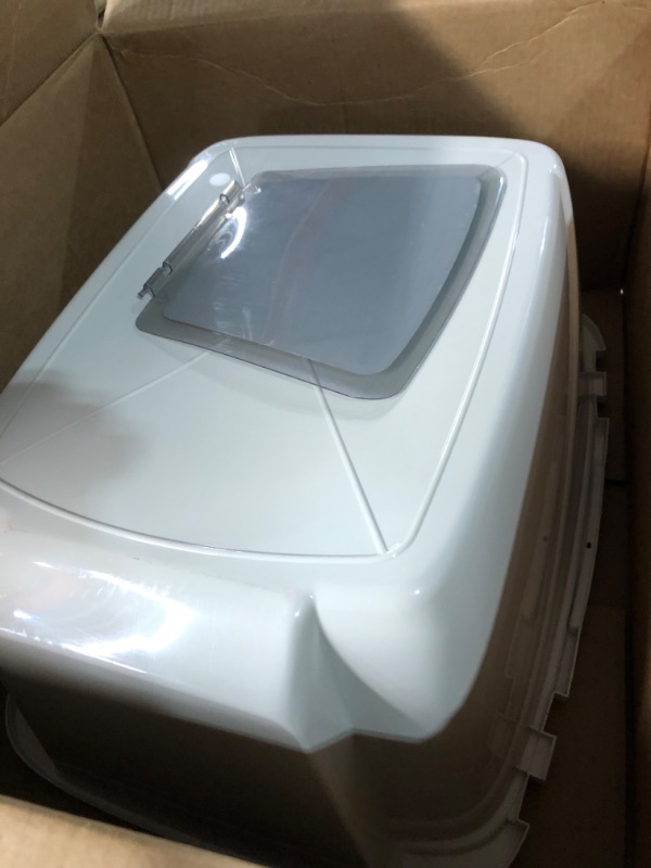 Photo 2 of *GOOD CONDITION* Van Ness Pets Odor Control Large Enclosed Cat Litter Box, Hooded, Pearl, CP6