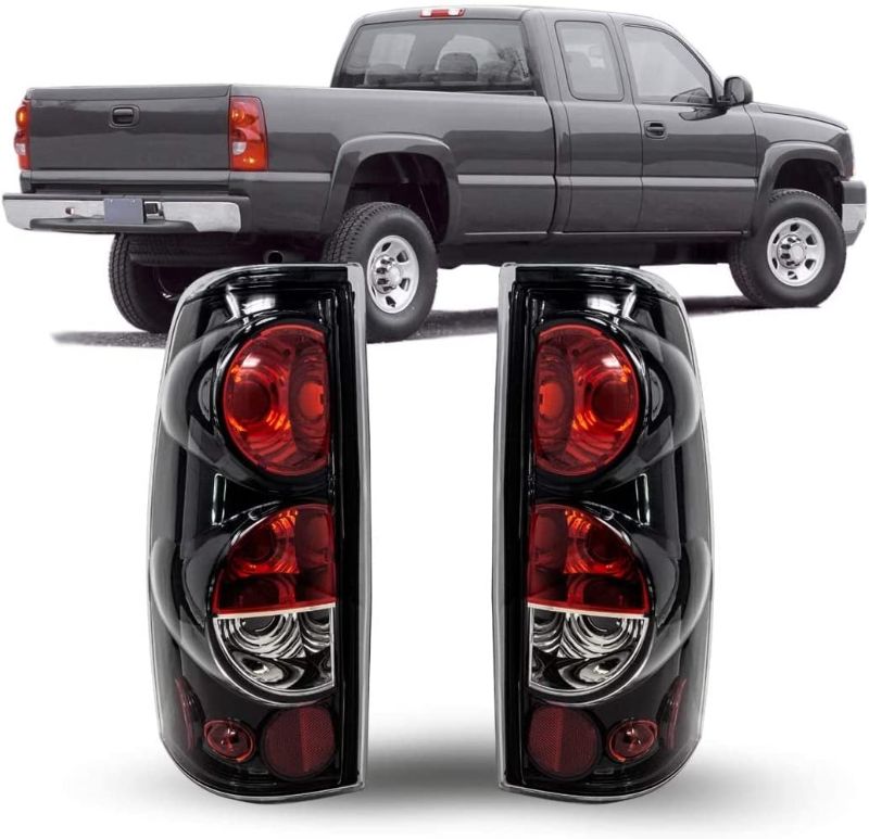 Photo 1 of *BRAND NEW* Winjet Tail Lights Assembly Pickup Brake Rear Lamps Glossy Black/Clear Lens