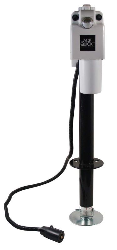 Photo 1 of Quick Products JQ-3500W-7P Power A-Frame Electric Tongue Jack with 7-Way Plug - 3,650 lbs. Lift Capacity, White